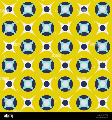 Yellow and Navy Blue Geometric