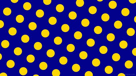 Yellow and Navy Blue Polka Dots