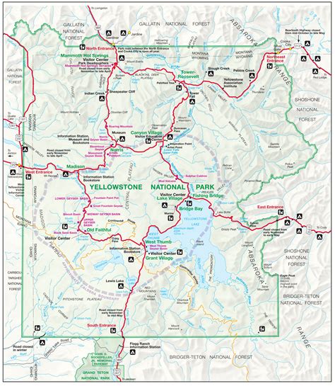 Yellowstone Printable Map