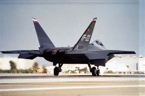 YF-22 Raptor taking off from a short runway