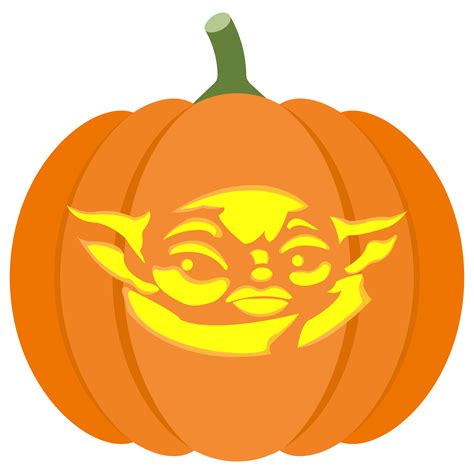 Yoda Pumpkin Stencil