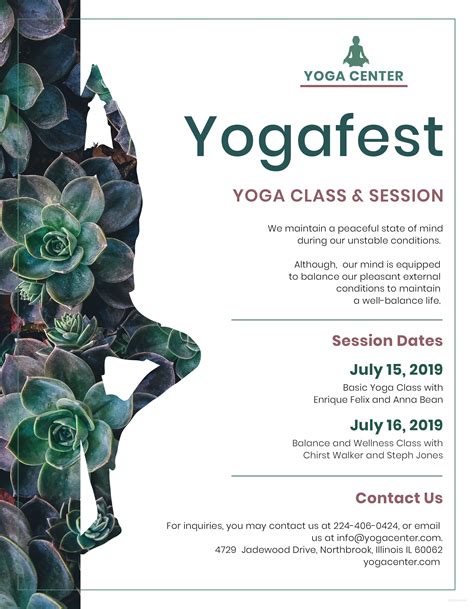 Yoga Flyer Template Example