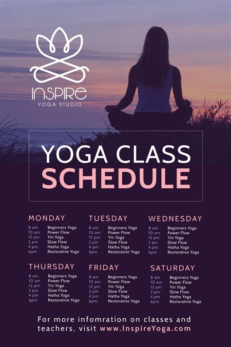 Yoga Schedule Template