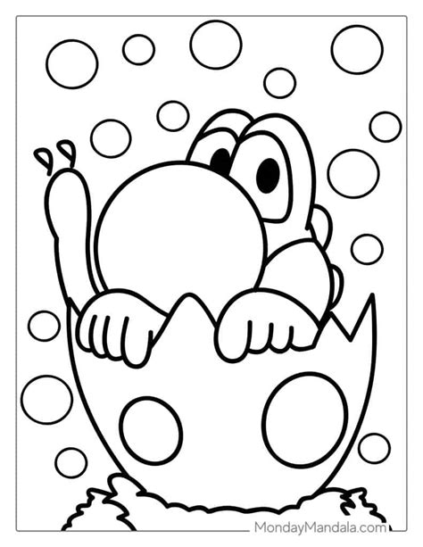 Yoshi Eggs Coloring Page