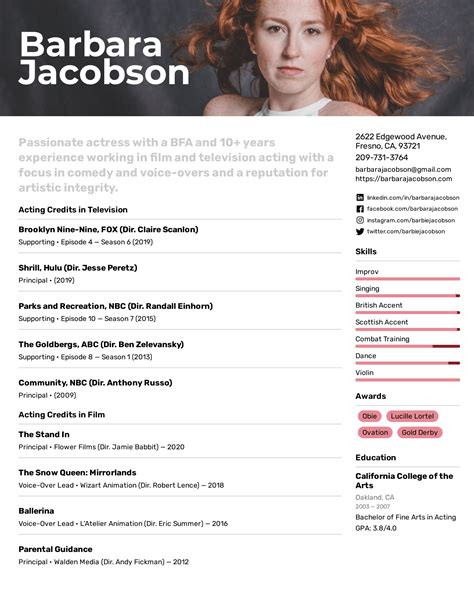 Young Actor Resume Sample 5