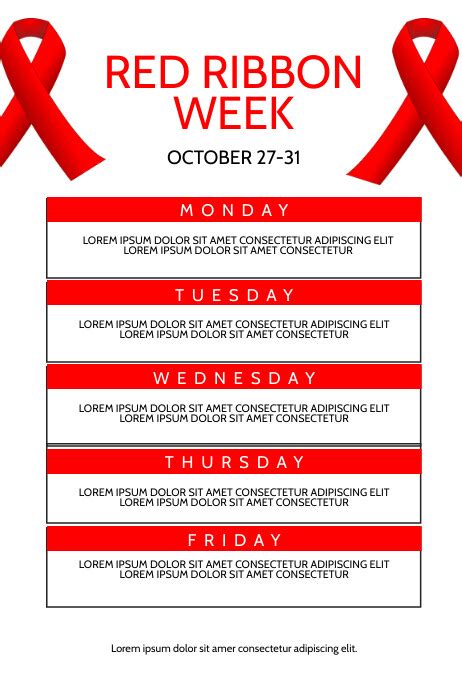 Youth-Focused Red Ribbon Week Flyer Template