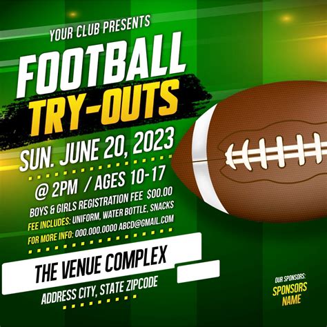 Youth Football Tryout Flyer