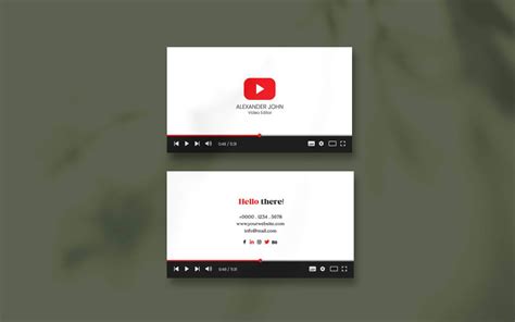 YouTube Business Card Template 6