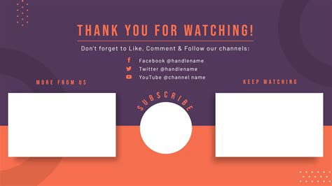 YouTube End Screen Template 1