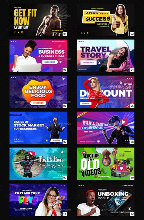 YouTube Thumbnail Templates PSD