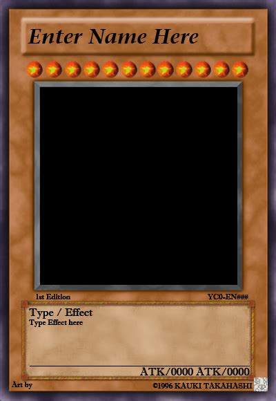 Yu-Gi-Oh Card Template Design Example 2