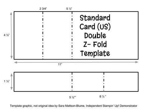 A Z fold card template with a folding mechanism design