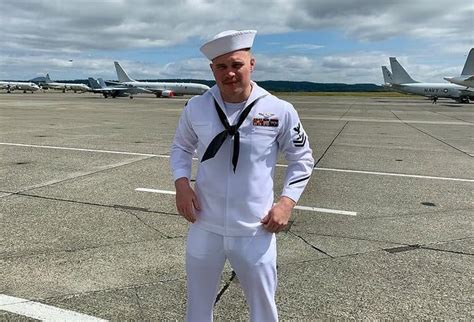 Zach Bryan in his US Navy uniform