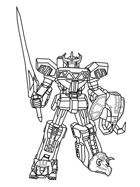 Zack and Black Ranger Zord coloring page