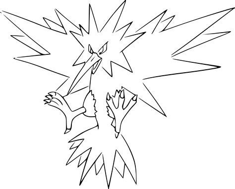 Zapdos Coloring Page