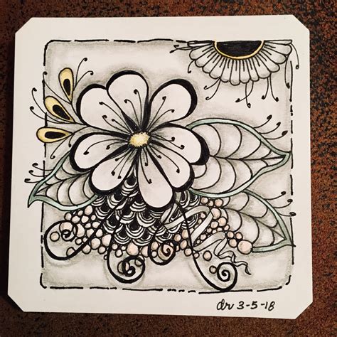 Floral Zentangle pattern