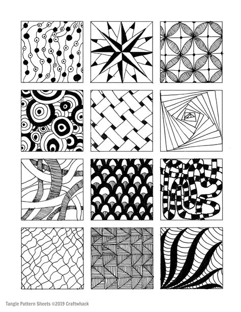 Zentangle pattern with shapes