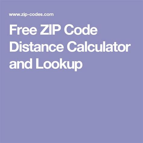 Zip Code Distance Calculator