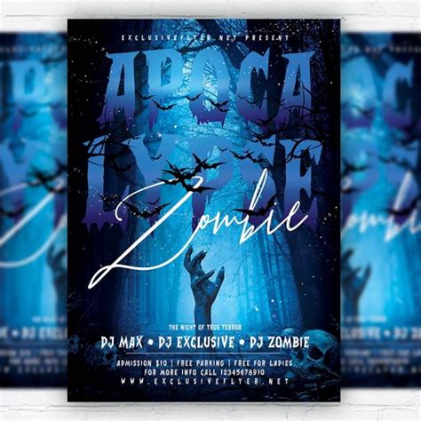 Zombie Apocalypse Halloween Party Flyer Templates