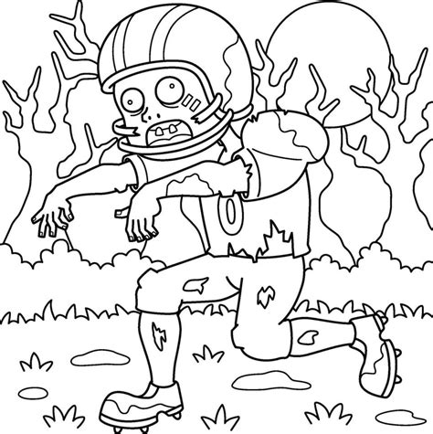 Zombie athlete coloring pages for kids