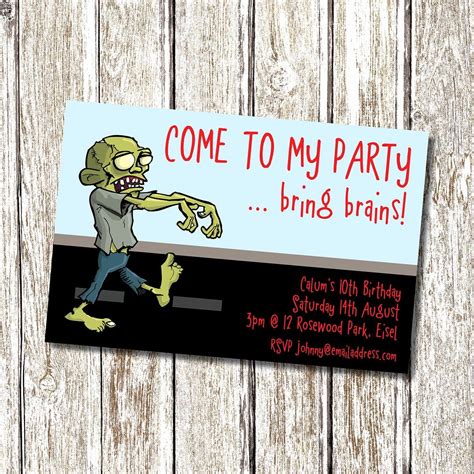 Zombie Halloween invitations