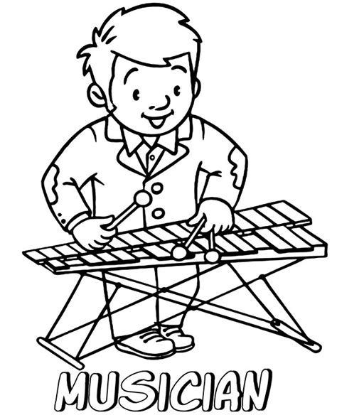 Zombie musician coloring pages for kids