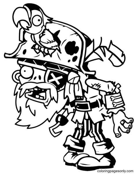 Zombie pirate coloring pages for kids