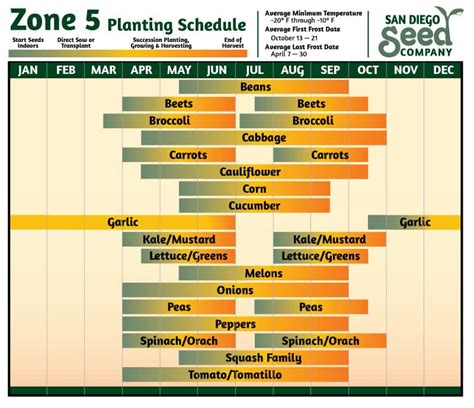 Zone 5 Planting Schedule