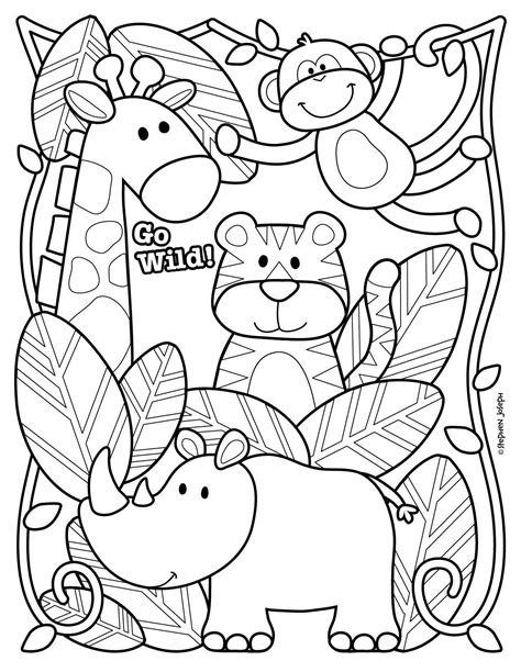 Zoo Animal Coloring Page 1