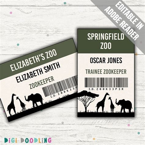 Zookeeper Name Tag Template 7